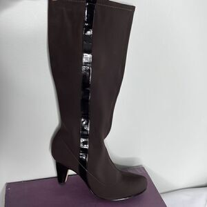 Taryn Rose Brown Size 9  Stretch Leather Tall Boot